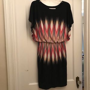 Black + Pink Maggy London Draped Blouson Dress